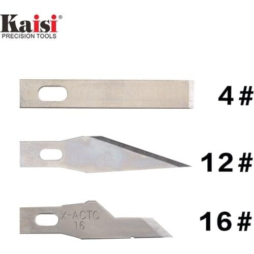 Kaisi 4# 12# 16# Replace Knife Slice Precision Steel Blade Sculpture Knife Scalpel Medical Blade Cutting Tools PCB Maintenance