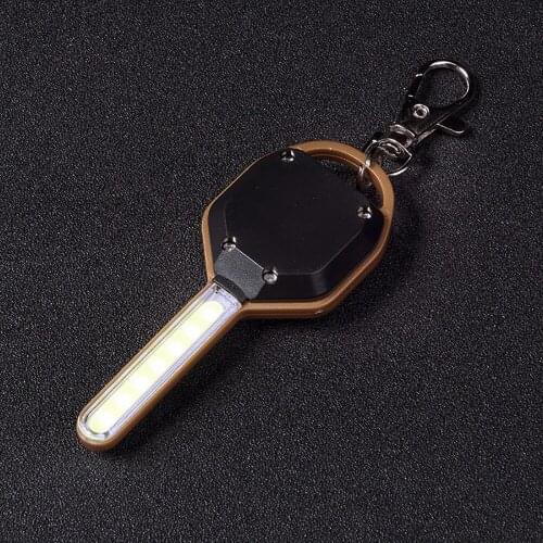 Mini COB LED Key Chain Flashlight Pocket Emergency Camping lanterna Portable Torch Light With Rubber Switch Keychain Light