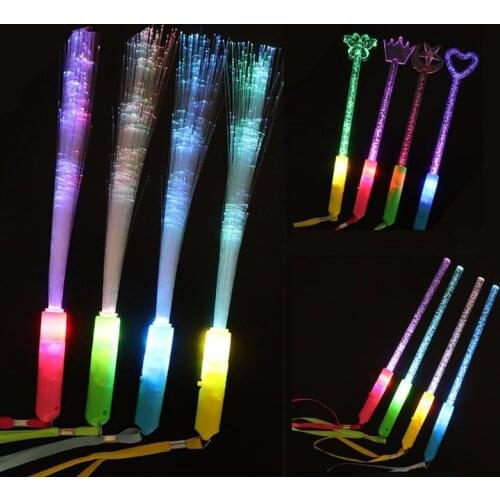 12pcs /pack Glow Products Fiber Optic Wands - Fiber Optic Sticks with 3 Light Modes Led Toys Halloween Christmas