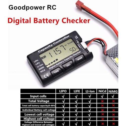 RC CellMeter-7 Digital Battery Capacity Checker LiPo LiFe Li-ion Nicd NiMH Battery Voltage Tester Checking CellMeter 7