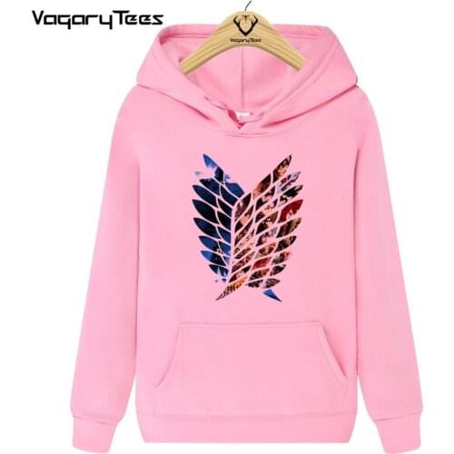 Vagarytees Survey Corps logo Funny Anime Hoodies Men Homme New White Casual Unisex Attack on Titan Streetwear Kawaii Otaku