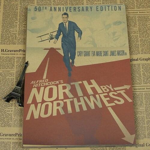 Alfred Hitchcock Vintage Retro Matte Kraft Paper Antique Poster Wall Sticker Home Decora