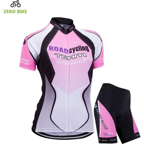 ZEROBIKE Womens Bicycle Quick Dry Breathable Jersey Shorts Gel Padded Sports Cycling Clothing Pink Ciclismo US Size S-XL
