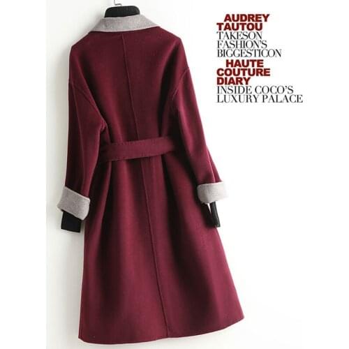 Female 2020 Long Wool Elegant Spring Jacket Woolen Coat Women Fall Clothes Korean Overcoat Abrigo Mujer KQN40082 KJ5822