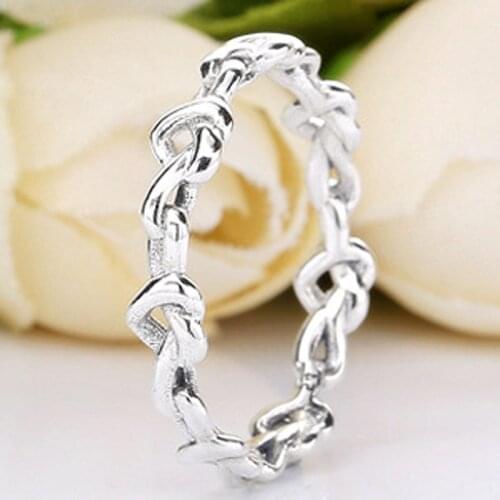 Original Knotted Hearts Emotional Bonds Rings For Women 925 Sterling Silver Ring Wedding Party Gift Fine Europe Jewelry