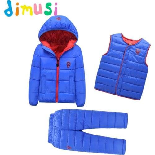 DIMUSI Winter Children Sets Girls Thick Warm Parka Down Jacket for baby girl Clothes Boys Hooded Snow wear kids suit 8T,EA028