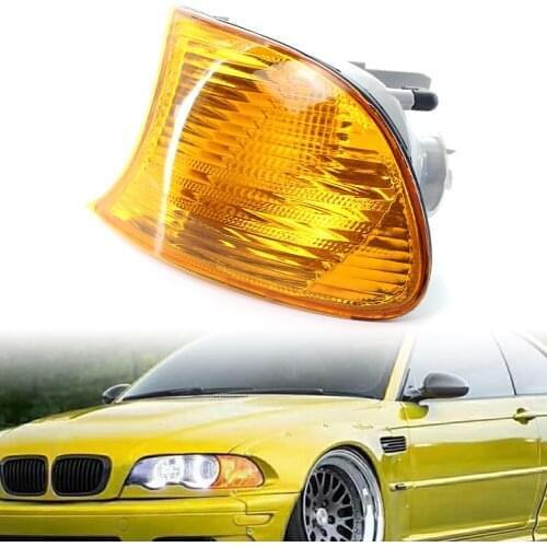 1pcs Car Front Turn Signal Lamp Shell Housing w/ Amber Lens Left Side For BMW E46 3 Series 2DR 2000 2001 323Ci 325Ci 328Ci 330Ci