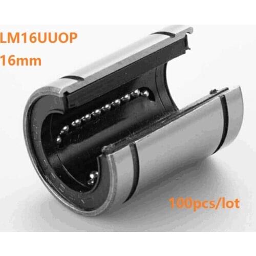 100pcs/lot 16mm LM16UUOP LM16OP LM16UU-OP open linear motion ball bearing bush bushing for CNC DIY Open Type Linear Bearing