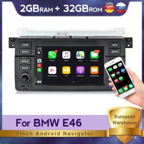 2GB+32GB Android Navigation For BMW 3 Series E46 M3 318/320/325/330/335 1998-2005 7" Car radio dvd player bluetooth usb no dvd