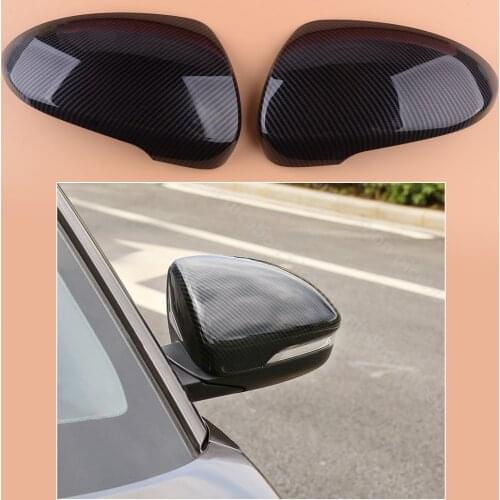 2pcs/set Carbon Fiber Print Rearview Mirror with Signal Lights Shell Case Cover Cap Decor Trim fit for Hyundai Tucson 2015-2020