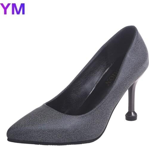 2020 New Plus Size 35-44 Womens Pumps Women Shoes Thin High Heels Shoes Pointed Toe Slip-on Casual Fashion Shoes Mujer