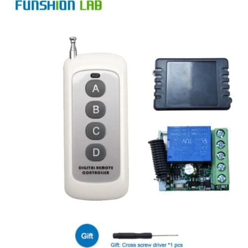 433Mhz Universal Wireless RF Remote Control Switch DC 12V 1CH Relay Receiver Module & 433 Mhz Transmitter Remote Light Switch TX