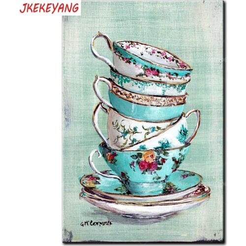 5D DIY square/round Diamond painting Beautiful cup Cross Stitch Diamond Embroidery Pattern Rhinestone J1520