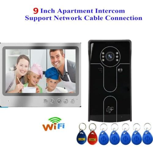 720P 9 '' WiFi Smart IP Video Door Phone Intercom System with Waterproof HD Doorbell Camera, Support Remote unlock
