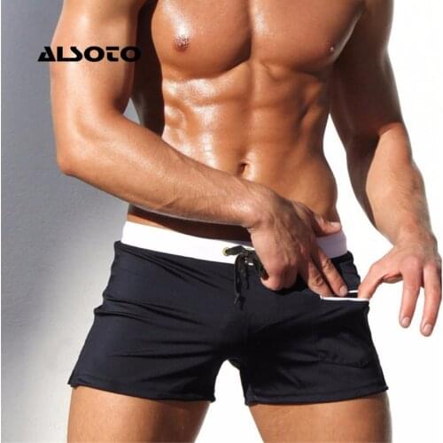 ALSOTO Shorts Men Zipper Pocket Casual Mens Shorts Fast Dry Boardshorts Joggers Mens Trunks Summer Mens Short homme masculino