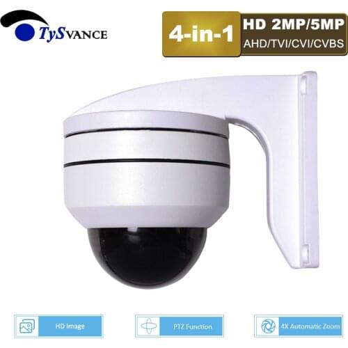 4-in-1 AHD/TVI/CVI/CVBS Analog 5MP Mini Dome 2.5inch PTZ AHD Camera HD 1080P 4X Zoom 2.8-12mm Auto Focus Pan Tilt PTZ Camera