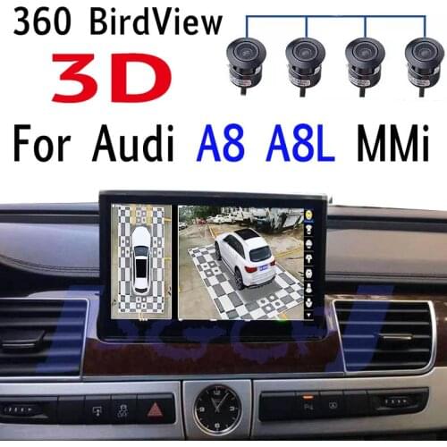 Car Stereo Audio Accessories Navigation GPS Navi Radio CarPlay Screen For Audi A8 A8L W12 S8 Plus 2010~2018 MMi 360 Bird View