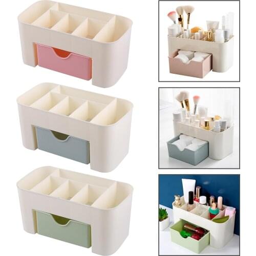 Cosmetic Storage Display Case Vanity Top Cosmetic Organizer Make-up Organizer Storage Box 6 Compartments