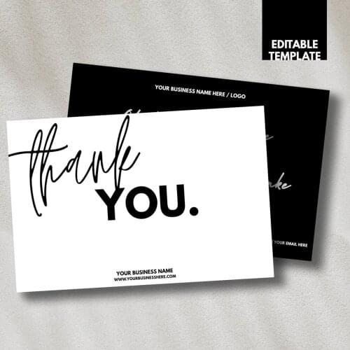 Business Thank You Card Personalised Thank You Business Cards Custom Small Business Thank You Cards Thank You For Your Purchase