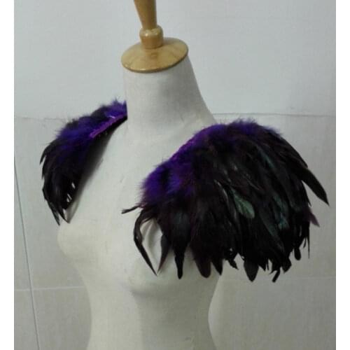 Handmade coque feather shoulder epaulettes #FSP16006P