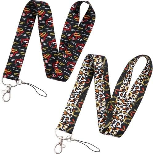 FD0714 Hip Hop Rapper Keychains Accessory Mobile Phone USB ID Badge Holder Keys Strap Tag Neck Lanyard For Friends Gift