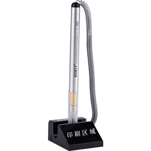 1pc 0.5mm Gel Pen Business Black Ink Desk Counter Table gel Pens with Adhesive Base for Bank Hotel Singature Office Stationery