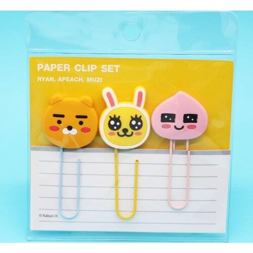 Cartoon animal cute silicone paper clip student bookmark folder memo folder paper clip paging folder soft bookmark