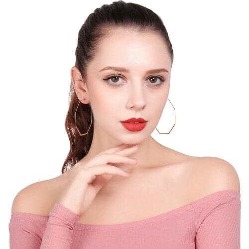 Fashion Exaggerate Big Smooth Circle Hoop Earrings Brincos Simple Party Round Loop Earrings for Women Jewelry for Women
