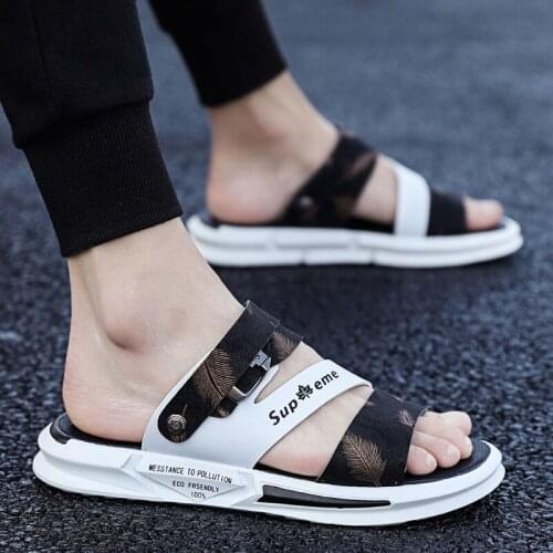Men Fasion Leather Flip Flops Slippers Summer Soft Comfortable Sandals Mens Casual Shoes