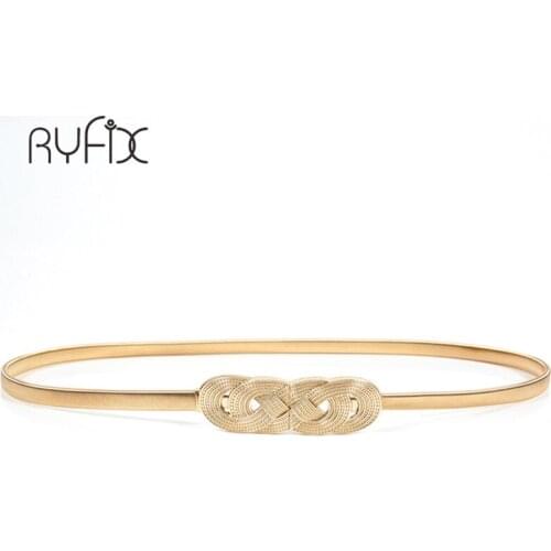 New Designer Women Metal Flora Elastic Waist Dress Gold Belt Strap Waistband Promotion Sale BL365