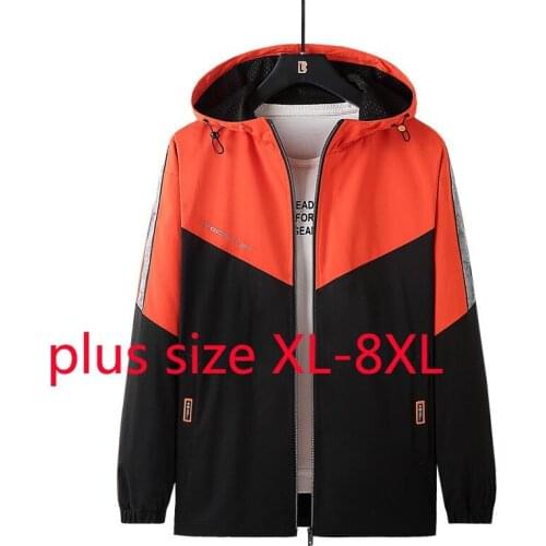 New Arrival Fashion Super Large Spring And Autumn Young Men Hooded Jacket Casual Plus Size XL 2XL 3XL 4XL 5XL 6XL 7XL 8XL
