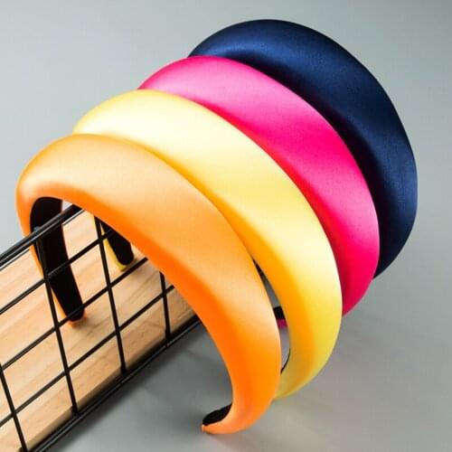 The new European And American Simple Satin Sponge Headband Thickened Cloth Fashion Temperament Headband Hair Accessories