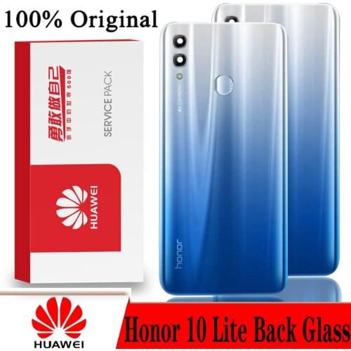 Original Back Cover for HUAWEI Honor 10 lite Glass Spare Parts Back Battery Door Housing with Camera Frame Repair Parts