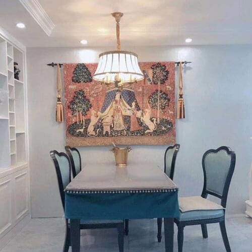 Unicorn series -noblelady dress women big size 165*139cm decorative jacauard fabric medieval wall hanging tapestry PT-76