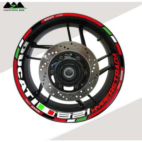 Suitable for Ducati hyperstrada 821 modified wheel hub sticker waterproof reflective rim waterproof edge color reflective strip