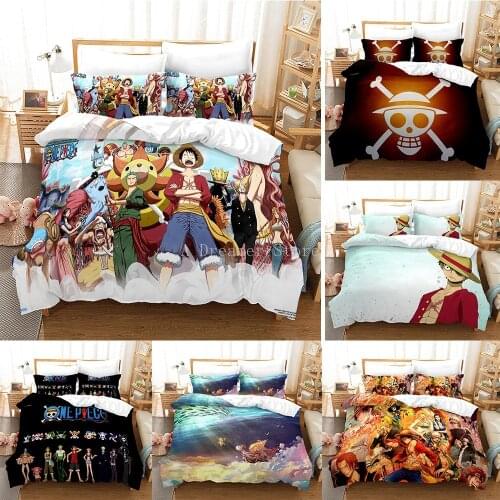 Luxury Anime One Piece 3d Printed Twin Full Queen King Size Bedding Set Cartoon 2pcs/3pcs Duvet Cover Sets With Pillowcases