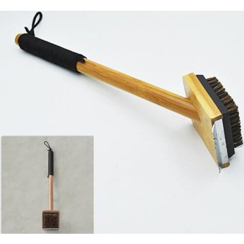 Scrub Bristles Bamboo Grill Brush With Palmyra Safe BBQ Grill Cleaning Brushes Scraper Works for All Grill Types Environmentall