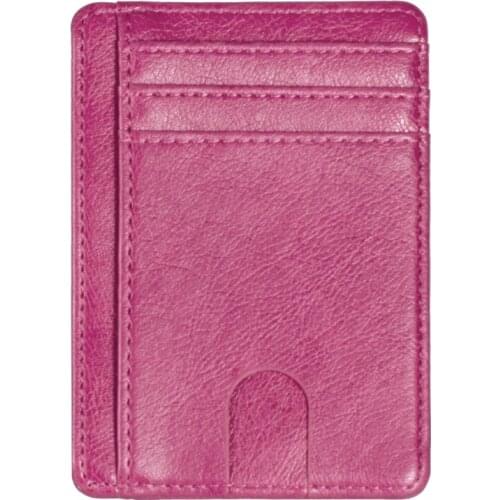 Y166 Slim RFID Blocking Leather Wallet Credit ID Card Holder Purse Money Case for Men Women