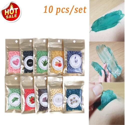 10PCS Hot Film Wax Bead Hair Removal Wax Depilatory Painless Removing Film Hard Wax Beans Unwanted Hair in Body Depilatory Wax