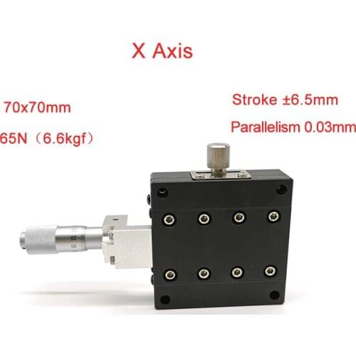 X Axis 70x70mm Precision Manual Linear Stages Cnc Guide Rail Sliding Table PLX70-L/C/R Linear Rail