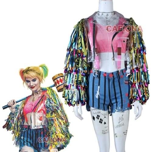 Women Halloween Tassel Jackets Lovely Clown Cosplay Costume Wig Colorful Carnival Coat High Quality