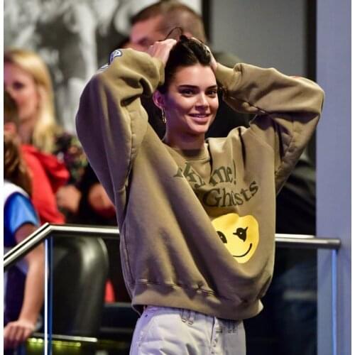 Kendall Jenner Clothes Sweatshirt I See Ghosts Hip Hop Pullover Sweatshirts Kardashian Streetwaear Women Graffiti Flame Hoodies