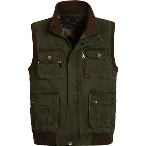 Cargo Vest Jacket Sleeveless Men Vest Male Many Pocket Waistcoat Photographer Autumn Unloading Tactical Multi Pocket Vest XL-6XL
