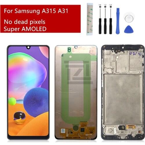 AMOLED for Samsung Galaxy A315 LCD Display Touch Screen Digitizer Assembly +Frame for Samsung a31 display replacement 6.4"