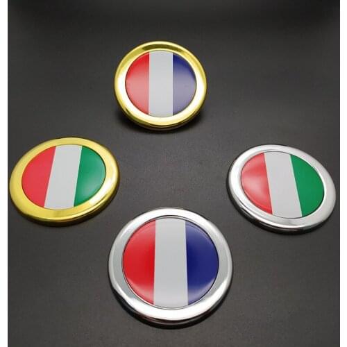 1 Pcs Car Exterior Accessories Hungary Netherlands Italy Flag Sticker Metal MINI Round Emblem For Toyota Rover Dodge Skoda Audi