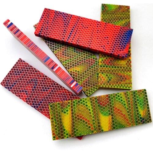 1piece C-Tek Resin plate material DIY Knife making handle material snake skin honeycomb resin plate patch material
