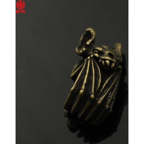 1PC Big Ear Mage Bat Retro Brass Copper Oxide EDC Paracord Beads Umbrella Rope Cord Lanyard Pendants Knife Beads