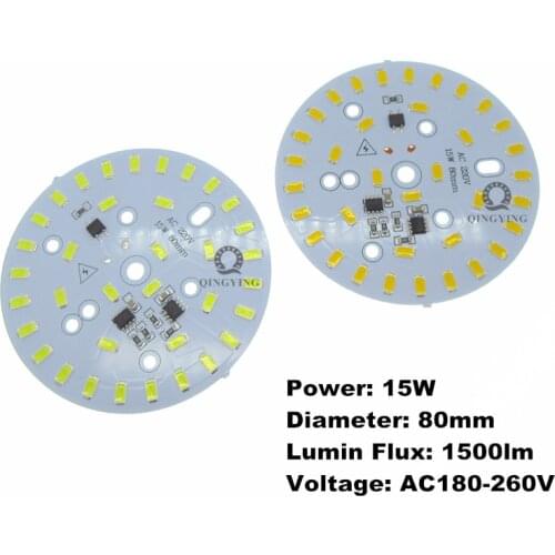 10pcs 15W 5730 SMD PCB, 80mm AC180-260v LED Aluminum Plate, Transformerless needn't driver Free Shipping