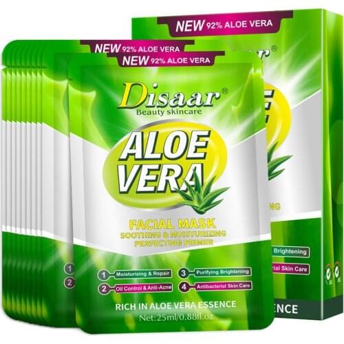 10PCS Natural Aloe Vera Liquid Facial Mask Moisturizing Hydrating Skin Care Oil Control Shrink Pore Anti aging Anti wrinkle