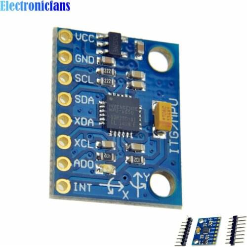 20pcs IIC I2C GY-521 MPU-6050 MPU6050 3 Axis Analog Gyroscope Sensors + 3 Axis Accelerometer Module For Arduino With Pins 3-5V